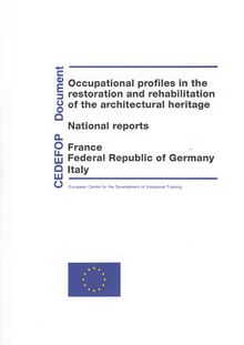 Occupational profiles in the restoration and rehabilitation of the architectural heritage