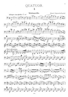 Partition violoncelle, Piano quatuor, A minor, Nápravník, Eduard