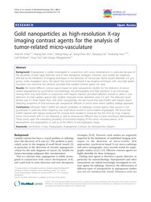 Gold nanoparticles as high-resolution X-ray imaging contrast agents for the analysis of tumor-related micro-vasculature
