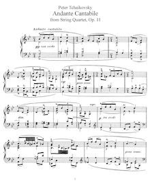 Partition complète, corde quatuor No.1, D major, Tchaikovsky, Pyotr
