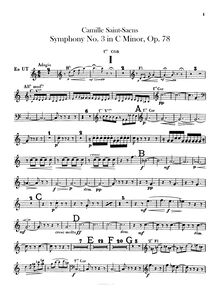 Partition cor 1 (C, E), 2 (C, E♭), Symphony No.3, Op.78, “Symphonie avec orgue” (“Organ Symphony”)