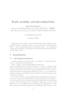 Truth modality and intersubjectivity
