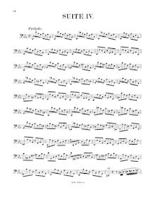 Partition complète, violoncelle  No.4, E♭ major, Bach, Johann Sebastian par Johann Sebastian Bach