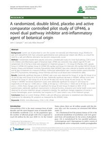 A randomized, double blind, placebo and active comparator controlled pilot study of UP446, a novel dual pathway inhibitor anti-inflammatory agent of botanical origin