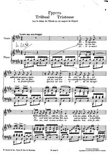 Partition Piano et voix score, Etudes Op.10, Chopin, Frédéric