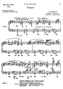 Partition complète, España, Op.165, 6 Hojas de album, Albéniz, Isaac par Isaac Albéniz