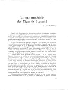 Culture matérielle des Djem de Souanké