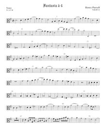 Partition ténor viole de gambe 2, alto clef, Fantazias et en Nomines par Henry Purcell