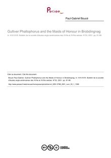 Gulliver Phallophorus and the Maids of Honour in Brobdingnag - article ; n°1 ; vol.53, pg 81-98
