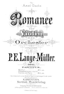 Partition complète, Romance pour violon et orchestre, Op.63, Lange-Müller, Peter Erasmus