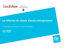 Sondage CSA : La réforme du statut d’auto-entrepreneur