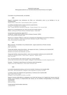 SELECTION DE RAPPORTS 2006-2007