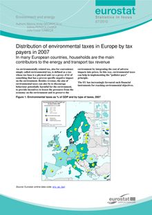 Distribution of environmental taxes in Europe by tax payers in 2007.