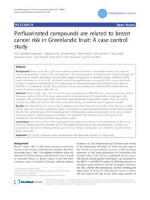Perfluorinated compounds are related to breast cancer risk in greenlandic inuit: A case control study