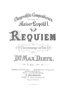 Partition complète, Requiem, Missa pro defunctis, g minor, Leopold I, Holy Roman Emperor