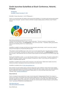 Ovelin launches GuitarBots at Slush Conference, Helsinki, Finland