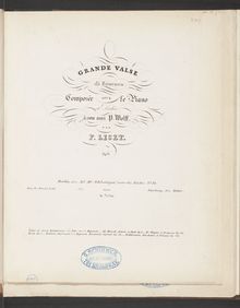 Partition Grande valse di bravura (S.209), Collection of Liszt editions, Volume 11