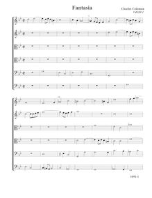 Partition Fantasia VdGS No.1 - partition complète (Tr Tr T T B B), fantaisies pour 6 violes de gambe par Charles Coleman
