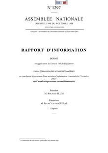 Rapport d'information déposé en application de l'article 145 du Règlement par la Commission des affaires étrangères sur l'avenir du processus euroméditerranéen