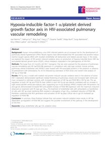 Hypoxia-inducible factor-1 α/platelet derived growth factor axis in HIV-associated pulmonary vascular remodeling