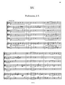 Partition  XV, Banchetto Musicale, Schein, Johann Hermann