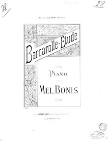 Partition complète, Barcarolle-Etude, Bonis, Mel