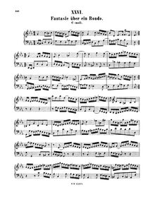 Partition complète, Fantasia, Fantasie über ein Rondo, C minor, Bach, Johann Sebastian