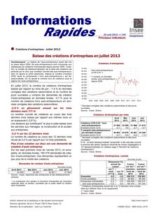INSEE : Baisse des créations d’entreprises en juillet 2013