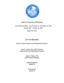 09-02 Audit of Contracts Processes
