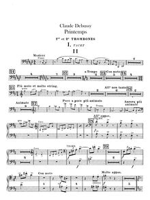Partition Trombone 1/2, 3, Scenes pour chœur et orchestre, Debussy, Claude