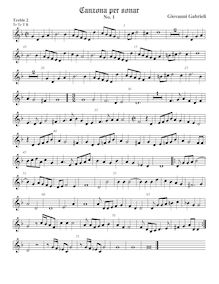 Partition viole de gambe aigue 2, Canzon I  La Spiritata , from Canzoni per sonare con ogni sorte di stromenti