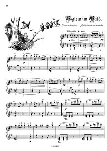 Partition , Vöglein im Wald - Birds en pour wood - Petits oiseaux des branches, Musikalisches Bilderbuch, Op.41
