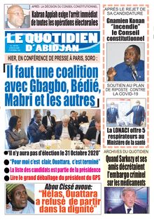 Le Quotidien d’Abidjan n°2929 - du vendredi 18 septembre 2020