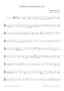 Partition ténor viole de gambe 2 , partie, Fantasia Chromatica, Cato, Diomedes