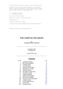 The Camp in the Snow, - or, Besieged by Danger