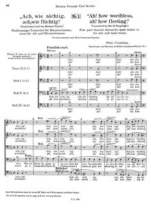 Partition complète, Trauerchöre, Op.9, Cornelius, Peter