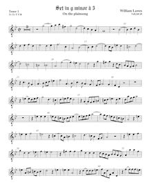 Partition ténor viole de gambe 1, octave aigu clef, Airs et Fantasia pour 5 violes de gambe