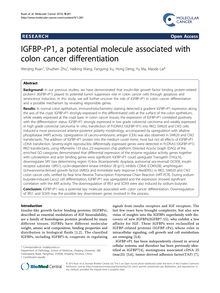 IGFBP-rP1, a potential molecule associated with colon cancer differentiation