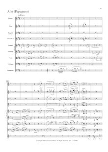 Partition Act II, No.21e. Arie (Papageno), Die Zauberflöte, The Magic Flute