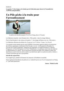 Un Pôle pêche à la truite pour l arrondissement