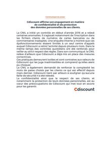 CDiscount sanctionné par la CNIL pour des données bancaires non sécurisées : communiqué de presse CDiscount