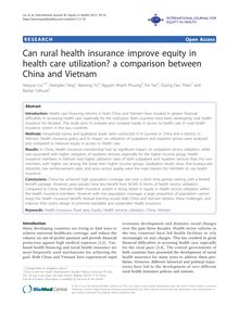 Can rural health insurance improve equity in health care utilization? a comparison between China and Vietnam