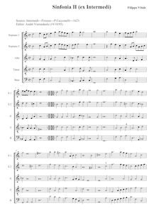 Partition Sinfonia II, Intermedi, Vitali, Filippo