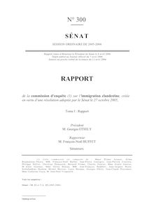 Rapport de la commission d enquête sur l immigration clandestine, crééeen vertu d une résolution adoptée par le Sénat le 27 octobre 2005