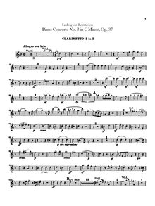 Partition clarinette 1, 2 (en B♭), Piano Concerto No.3, C Minor