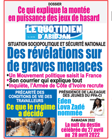 Le Quotidien d’Abidjan n°4113 - du mercredi 27 avril 2022