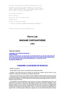 Madame Chrysanthème par Pierre Loti