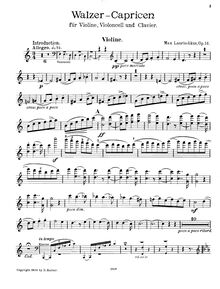 Partition de violon, Waltz-Caprices, Op.14, Laurischkus, Max