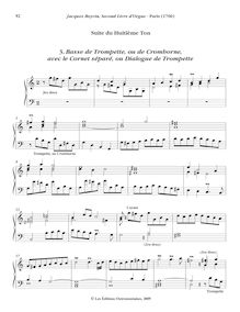 Partition , Basse de Trompette, ou de Cromhorne, avec le Cornet séparé, ou Dialogue de Trompette, Oeuvres complètes d orgue
