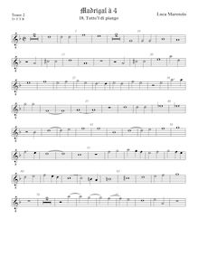 Partition ténor viole de gambe 2, octave aigu clef, madrigaux pour 4 voix